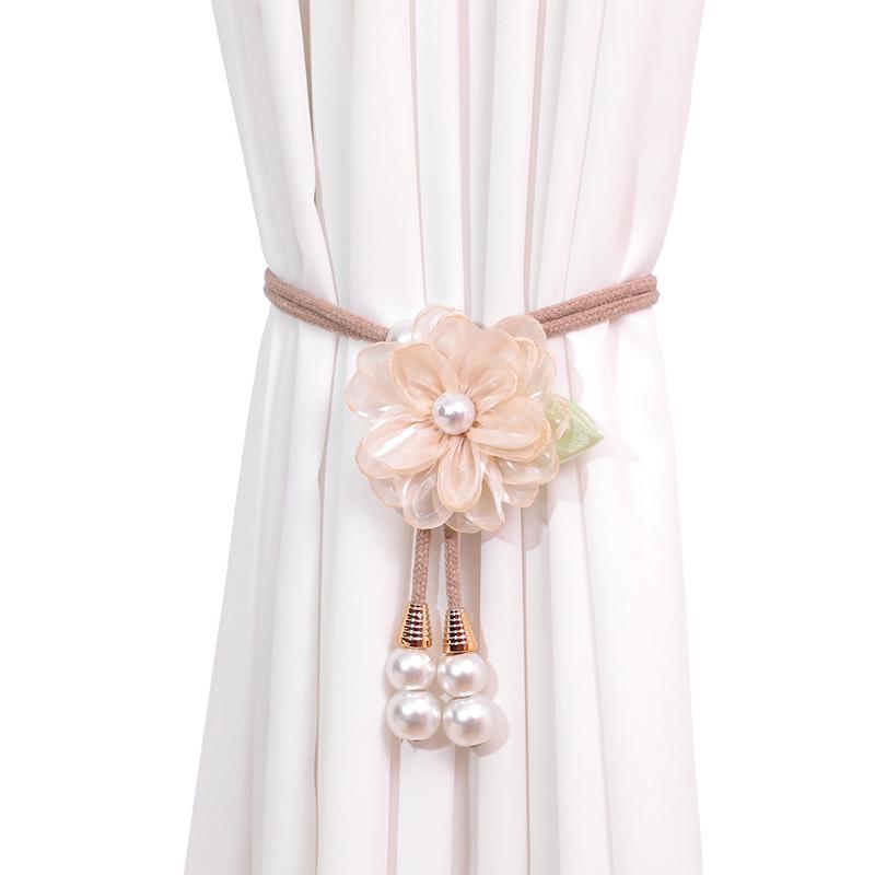 Verstellbare Kamelien-Vorhang-Raffhalter Schöner lochfreier Perlen-Vorhang-Schnalle Elegantes Vorhang-Befestigungsseil Wohnzimmer