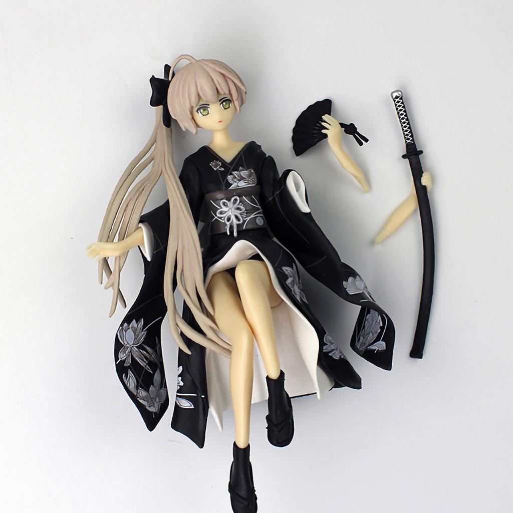 Anime Figurine Safe Cute Fine Details Detachable Japanese Anime Figures with Black Base for Desktop Ornaments