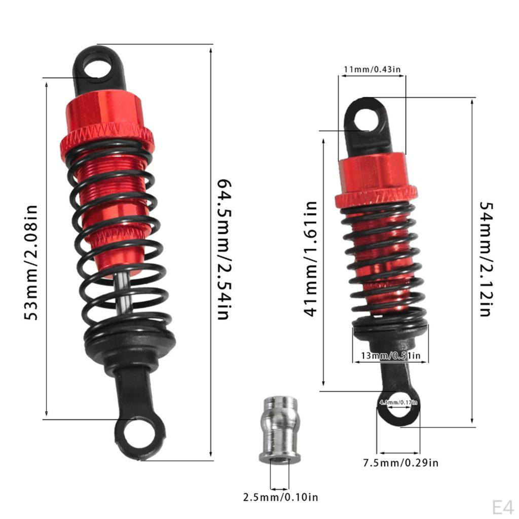 2 Pieces Hydraulic Shock Absorbers for RC Car 1/12 1/16 Replacement Upgrade Dampers Set Shocks