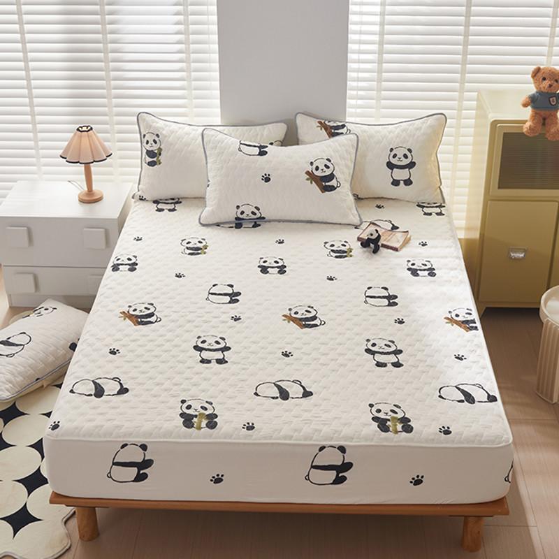 Thicken Bed Cover Cartoon Style Bedspread Quilted Mattress Cover Soft Bed Linen Elastic Bedsheets cubre colchón (No Pillowcase)