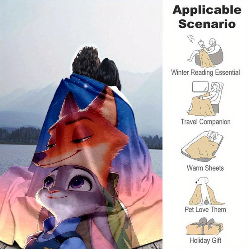 1 Stück, Zootopia Filmcharaktere Heimdekor Decke Perfekt für Sofa, Couch, Bett, Reise, Camping, Auto, Strand, Büro Nickerchen Weiche Überwurfdecke Geschenk