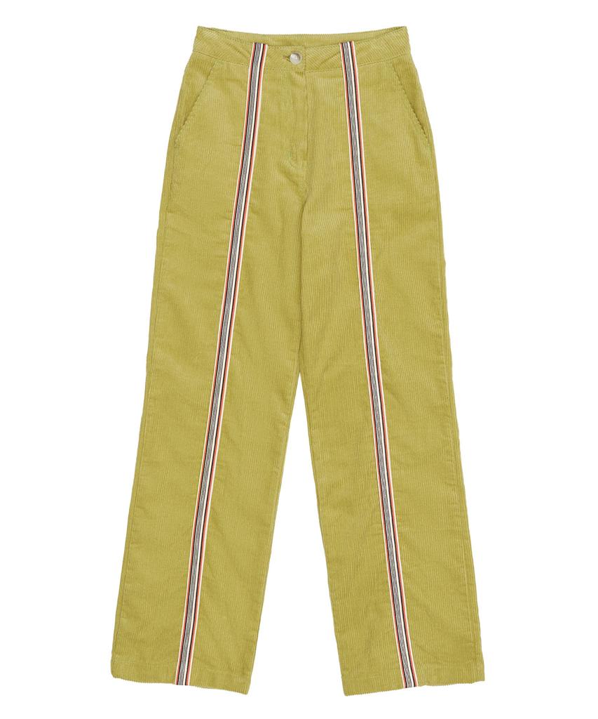 SCULPTOR Taped Corduroy Beach Pants Lime