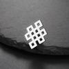 Dawapara Vintage Endless Knot Symbol Brooches Good Luck Chinese Knot Brooch Lapel Pin Stainless Steel Accessories