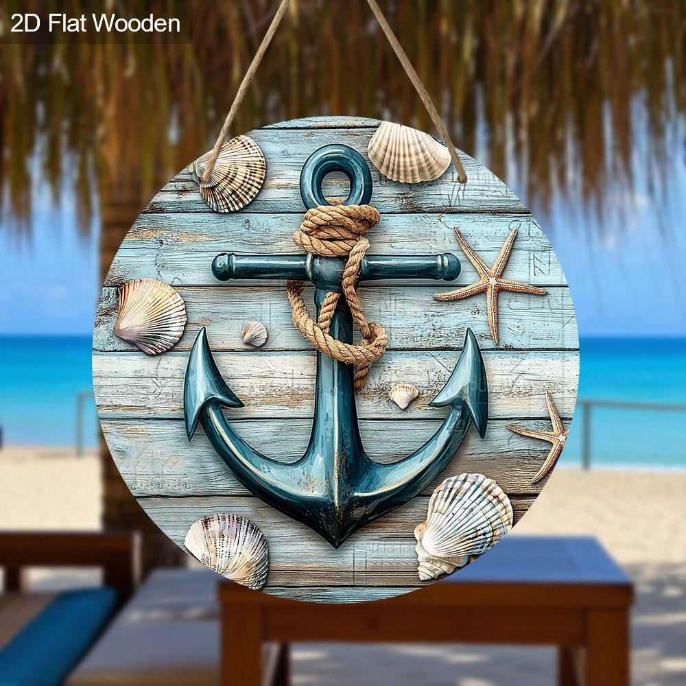 2D Flat Hanging Decorative Signs,interior Wall or Door Decoration,garden Decoration,the Pattern Is Anchor,a Housewarming Gift for Friends