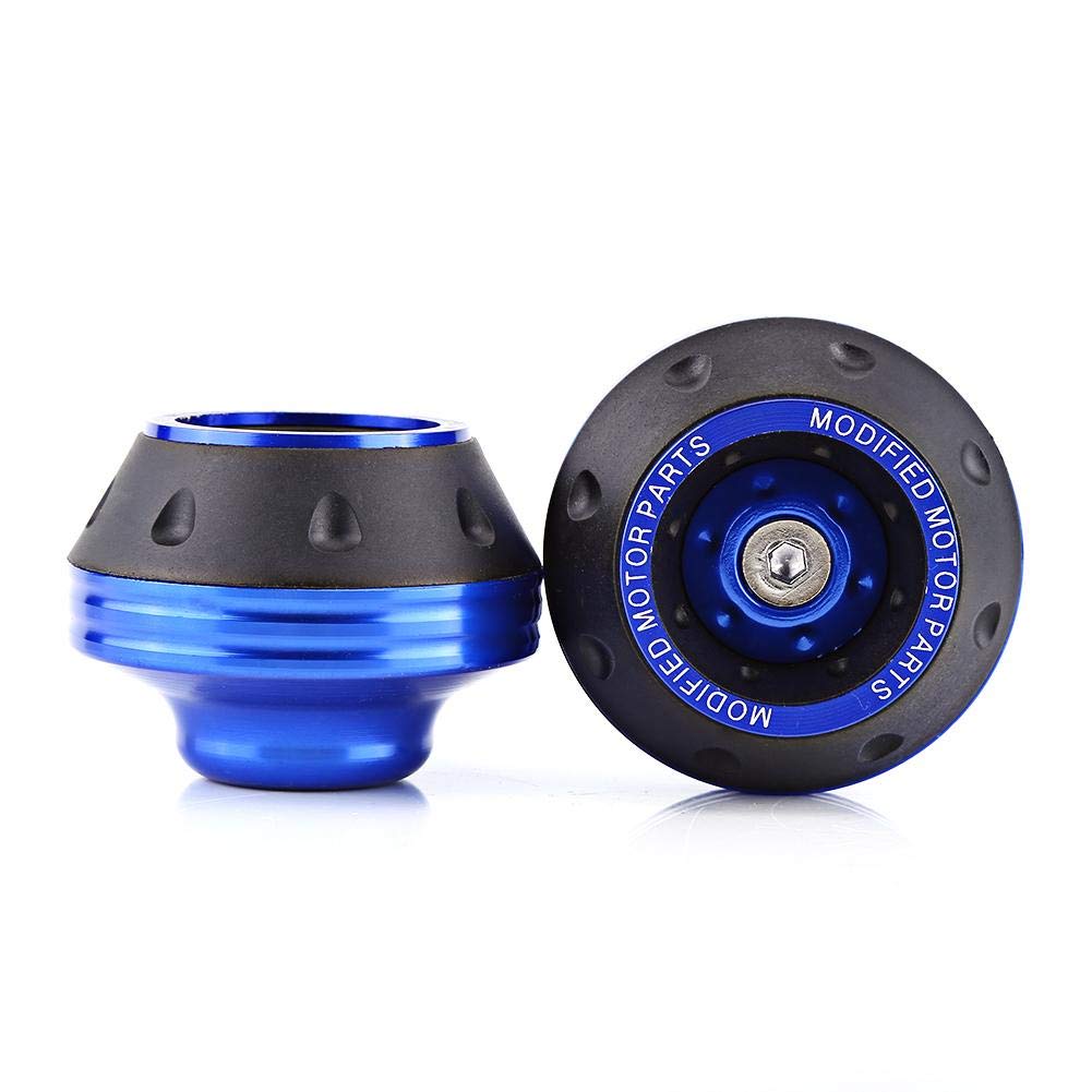 Qiilu Auto Frame Slider Engine Protection Anti-Collision Billash Pad Protection CNC Aluminum Set of 2 (Blue)