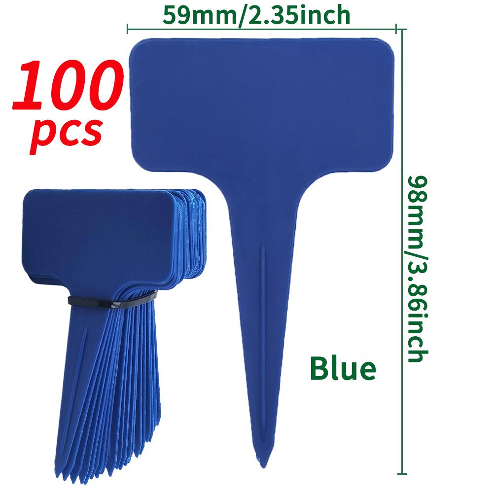 100 Pcs Red Plant labels,Plastic Plant T-Type Tags Nursery Garden Labels