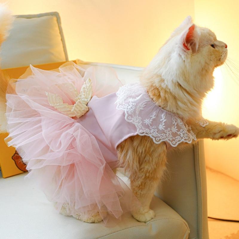 Princeznovské šaty pro psa na kočku Svetr Svatba Oblečky pro štěně Kostým pro psa Čtyři roční období Tutu sukně Potřeby pro domácí mazlíčky