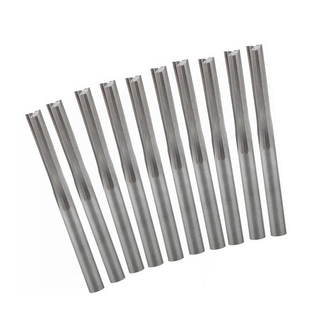10pcs/ Set 1/8 Shank 2 Flutes Straight Slot Carbide End Mill CNC Router Bit Lot