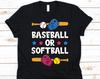 Baseball Or Softball Shirt, Gender Reveal Gift, Gender Announcement, Baseball Bat Graphic, Softball Design, Boy Or Girl, Pregnancy Journey