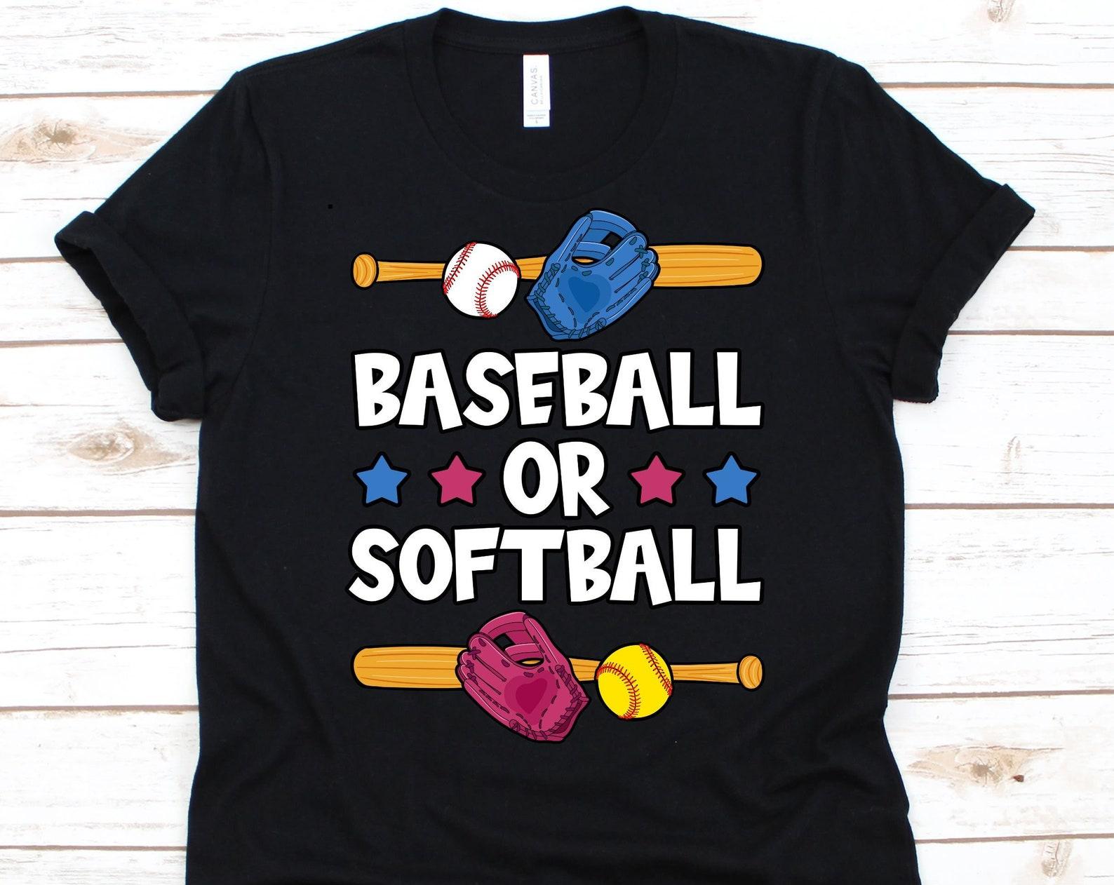Baseball Or Softball Shirt, Gender Reveal Gift, Gender Announcement, Baseball Bat Graphic, Softball Design, Boy Or Girl, Pregnancy Journey S