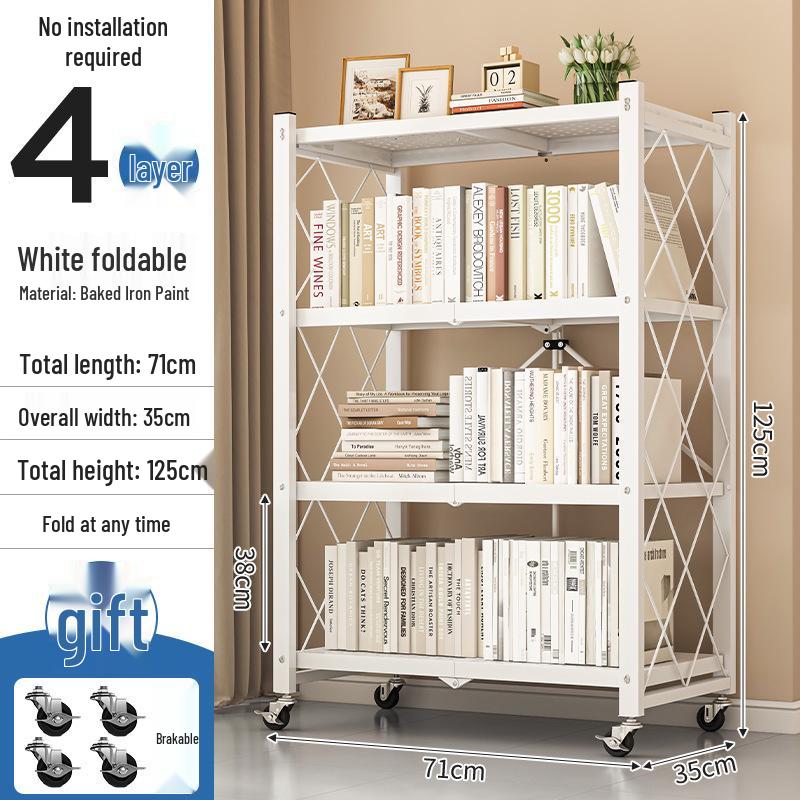 Portable Folding Storage Rack for Study or Living Room