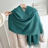 New Solid Color Fringed Scarf Men's and Women's Autumn and Winter Thickened Versatile High-end Shawl Imitation Cashmere Fashion Scarf