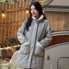 Teddy Diamond Quilting Long Puffer  Olive 