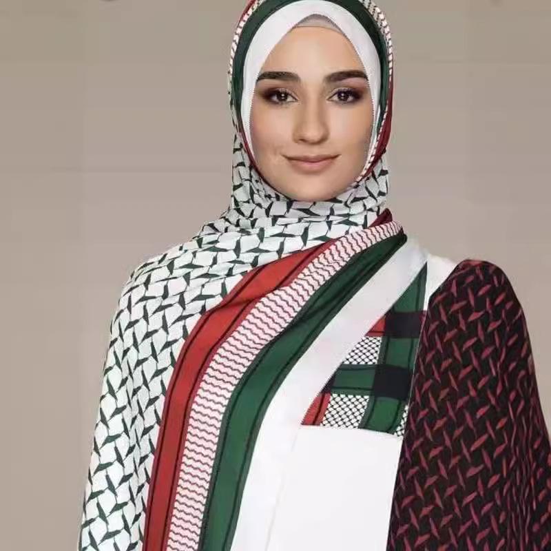 

2024 Cross-border Tassel-Trimmed Arabic Square Tactical Headscarf 70x70