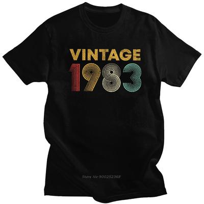 Retro Vintage 1983 T-Shirt Herren O-Ausschnitt Kurzarm 37 Jahre alt Geboren 1983 Shirt 37. Geburtstag Sommer T-Shirt Baumwoll-Tee Top