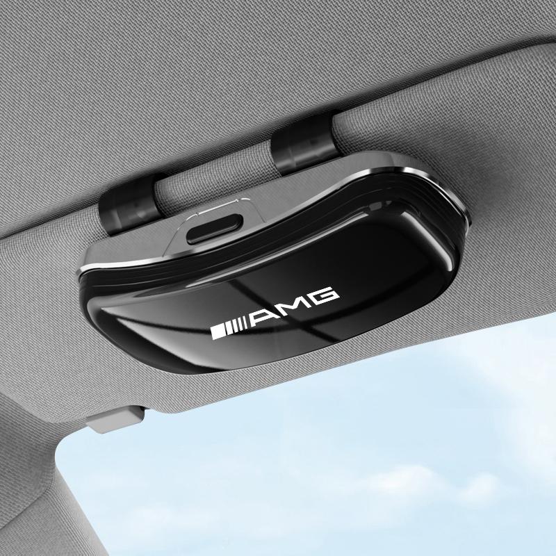 

Car Sun Visor Glasses Box Sunglasses Storage Gift Case For Mercedes Benz AMG GLC W203 W206 W220 W205 W211 W212 W201 W210 GLE CLA чёрный