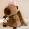 Capybara Plush Backpack for Kids - Cute Cartoon Animal Fur Backpack, School Bag & Shoulder Bag for Boys and Girls