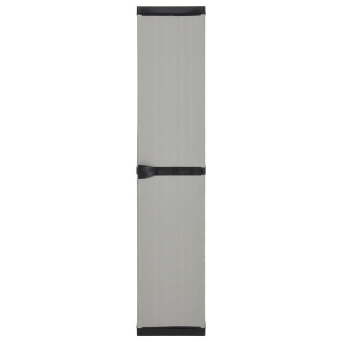 Storage Cabinet - vidaXL - 340985 - Grey/black - 3 Shelves - 34x40x168cm