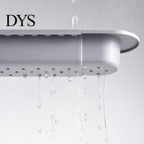 Detachable Towel Hanging Rod Retractable Kitchen Sink Organizer with Hanger, Adjustable Plastic Soap And Sponge Holder Holder, Large Capacity