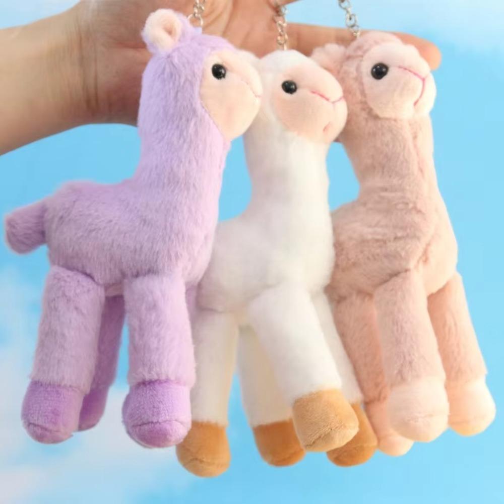 Süßer Alpaka-Anhänger Schlüsselanhänger Süßes kleines Puppen Plüschtier Mini-Puppen-Taschenanhänger Schlüsselanhänger
