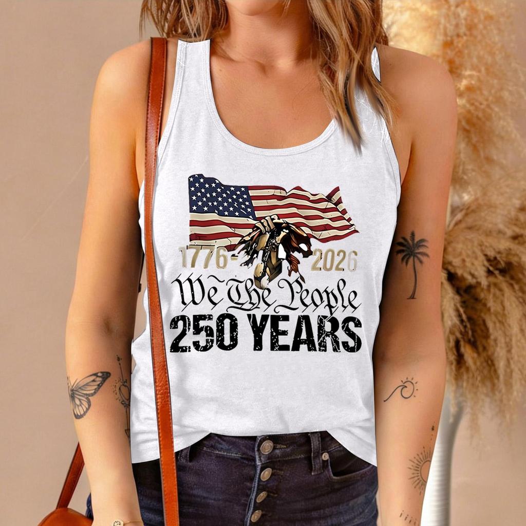 Womens Short Sleeve Blouses We The 250 Years Flag Print Womens Short Sleeve Shirts Casual Tank Top Womens Short Sleeve Tops