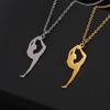 Skyrim Gymnast Pendant Necklace for Women Girls Gold Color Stainless Steel Neck Chains Gymnastics Sports Jewelry Gift New In