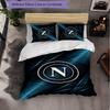 Biancheria da Letto a Tema Napoli FC Set 3 Pezzi Copripiumino Biancheria da Letto Decorativa Per Camera Adolescenti Decorazione Casa