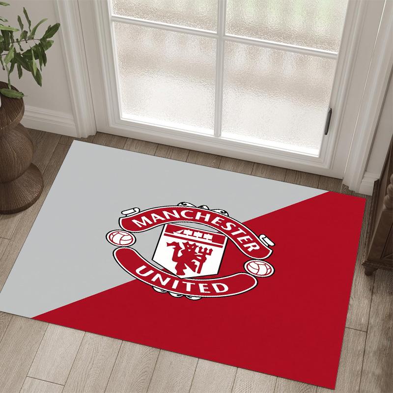 Manchester United FC Design Crystal Velvet Carpet Cozy Non?Slip Printed Rug For Bedroom Living Room Entrance