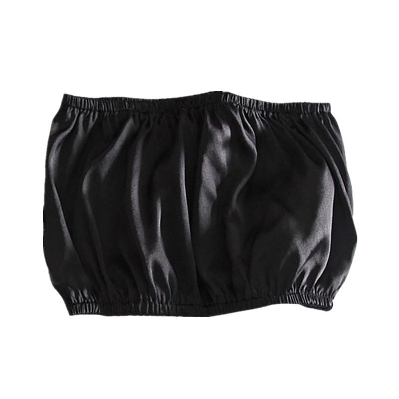 

Женский однотонный топ-труба - цельный летний топ из молочного шелка One Size чёрный