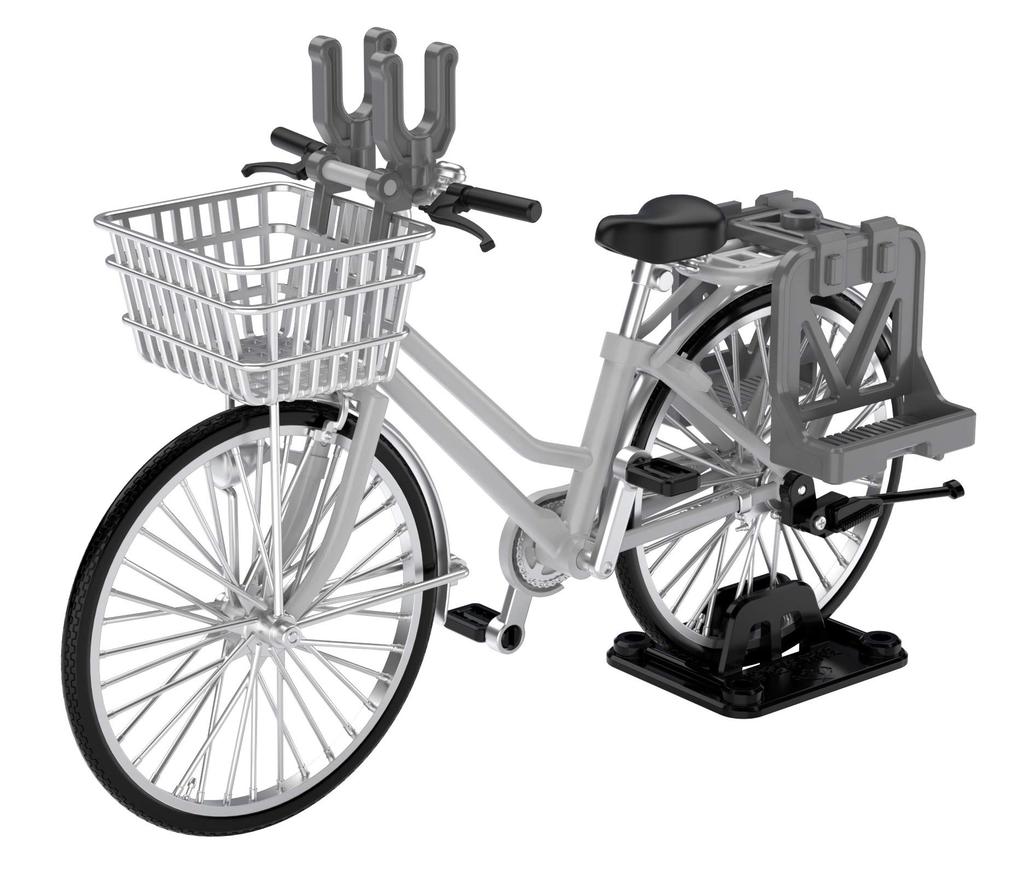 TOMYTEC Little Armory Scale LM006 School Bicycle for Designated Defense Ammunition Box Carrying 312123 1/12 Schools, Silver Type, Pre-painted,