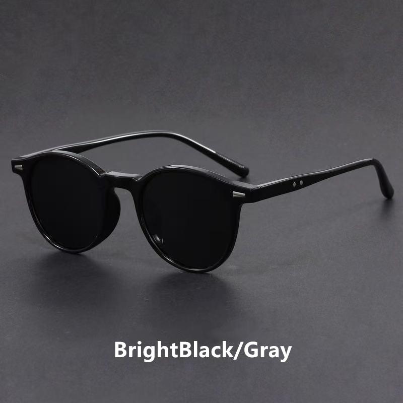 Fashion Sunglasses European and American Rivet Round Frame Korean Version Glasses Retro Square Sunglasses UV Protection