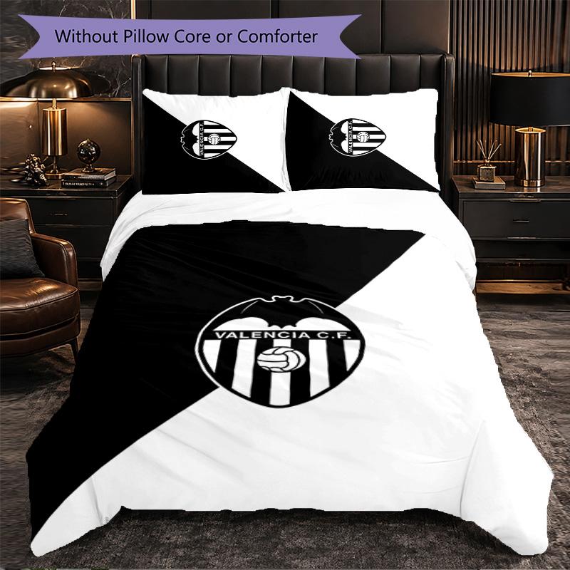 Valencia FC Themed Bedding 3Pcs Duvet Cover Set Decorative Bed Linen For Teen Room Home Decoration