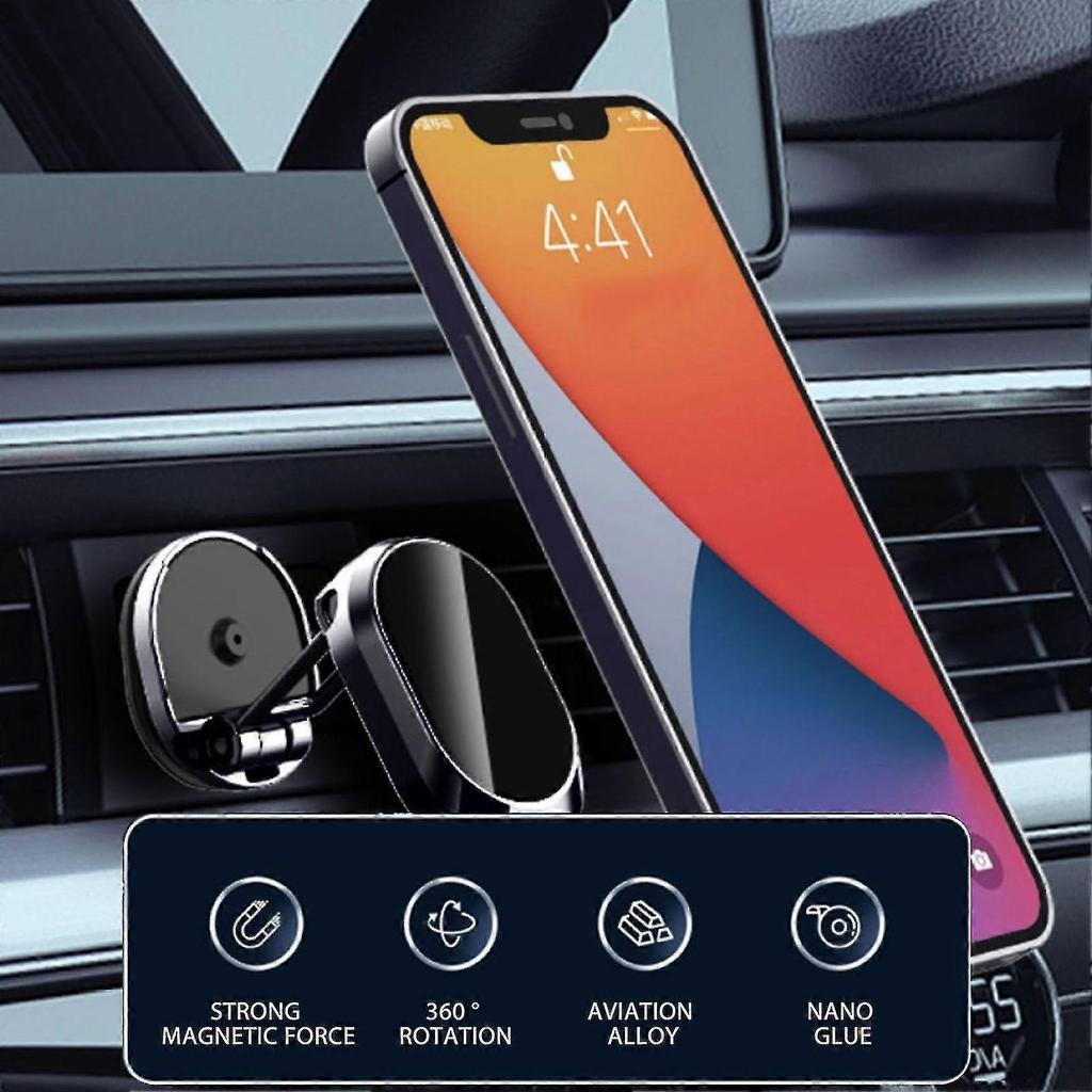 Magnetic Phone Holder For Car 360 Degree Rotation Dashboard Mobile Phone Holder