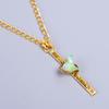 Natural Ethiopian Opal Gold Plated Electroformed Wedding Chain Necklace Jewelry V-79