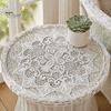 Elegante Spitzengedeckunterlagen Rund Weißes Deckchen, Retro-Gedeckunterlage, Bestickte Tischmatte, Florale Topper-Deckchen für Hochzeit Junggesellinnenabschied Esstischdekoration