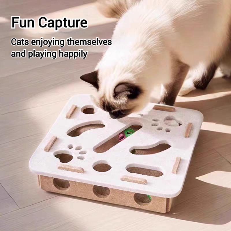 Interactive Cat Toys with Maze Tunnel Durable Felt Cat Puzzle Digging Toy for Indoor Exercise Toy with Bell Ball Pet Supplies