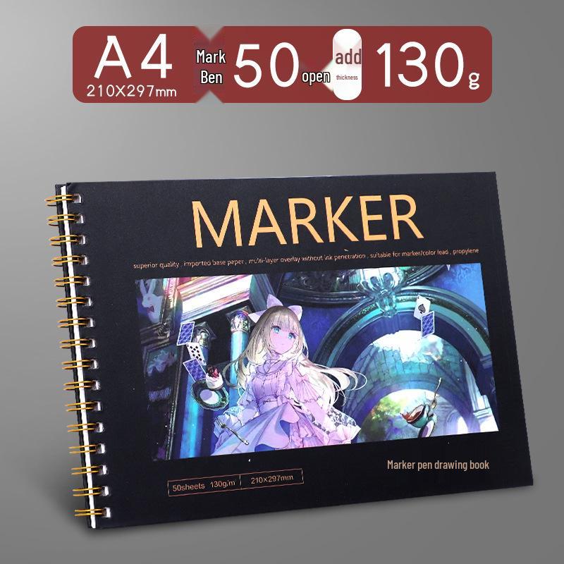 Bloc Marqueur A4 & Livre de Coloriage pour Tous les Âges: Idéal pour les Beaux-Arts, l'Animation et le Dessin Élémentaire aux Crayons de Couleur.