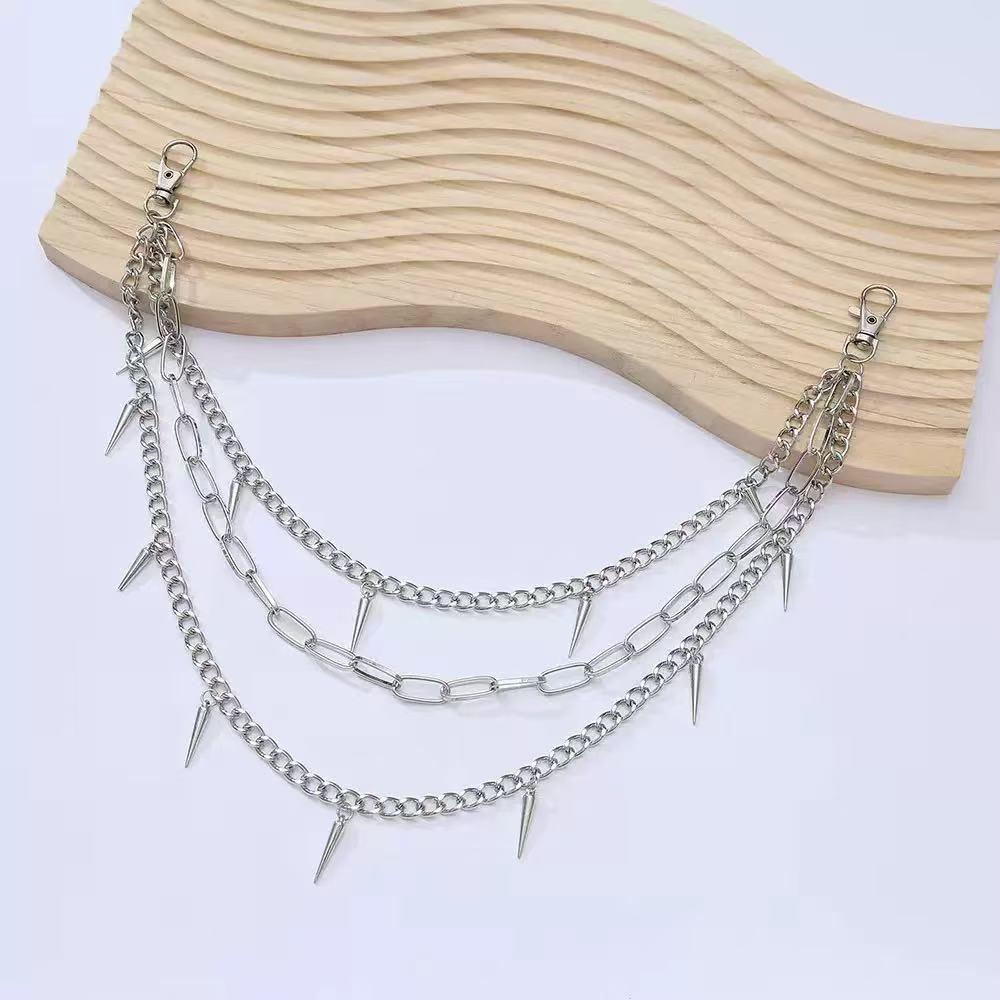 Europäisch-amerikanischer Hip-Hop Punk Pentagramm Anhänger Taillenkette mit Schmetterlingsanhänger