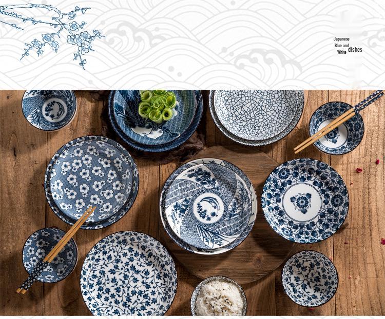 Hand-Painted Japanese Ceramic Bowl Set with Gift Box and Custom Logo Option