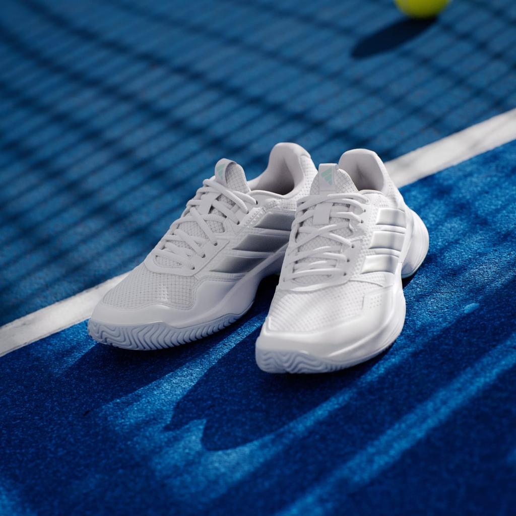 adidas GameCourt 3 All Court Tennis KI2864 Women's Performance Sports Shoes Cloud White / Silver Metallic / Ice Blue