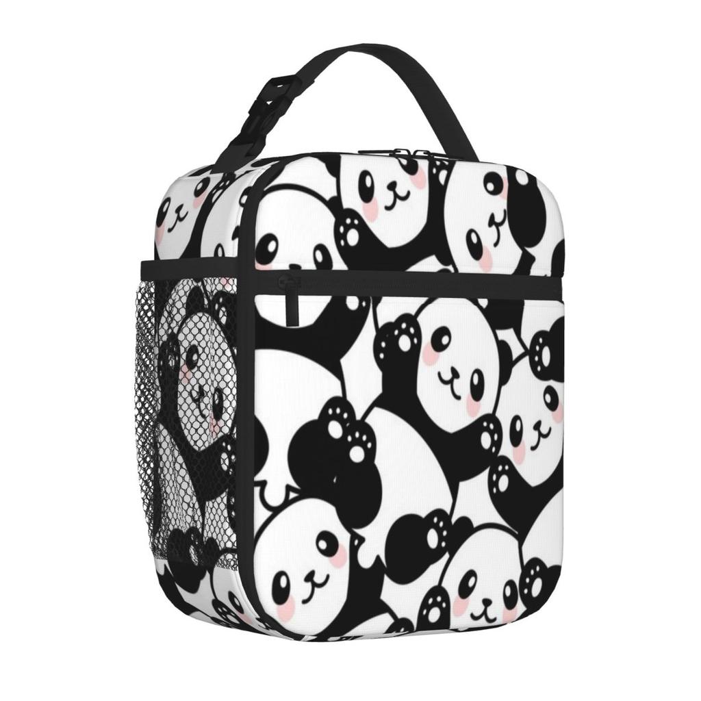 Bestselling Pandas Stylish Outline Foldable Lunch Bag Middle School Lunch Bag