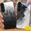 Ink Landscape Painting For For Samsung Galaxy S25+ S24+ S26 Ultra S25 Edge S24 FE S23 S22 S21 S20 Plus Black Glass Phone Case