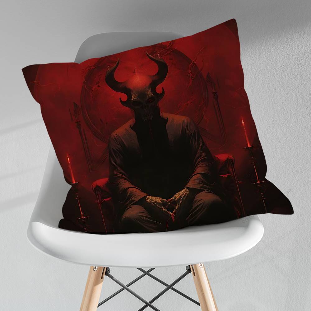 Fear Art Dark Devil Satan Various Sizes Square Pillow Case For Car Home Bedchamber Decor Birthday Gift