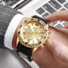 Blue Light Three-Eye Large Dial Men's Quartz Watch – Stylish Casual Design for Students and Professionals