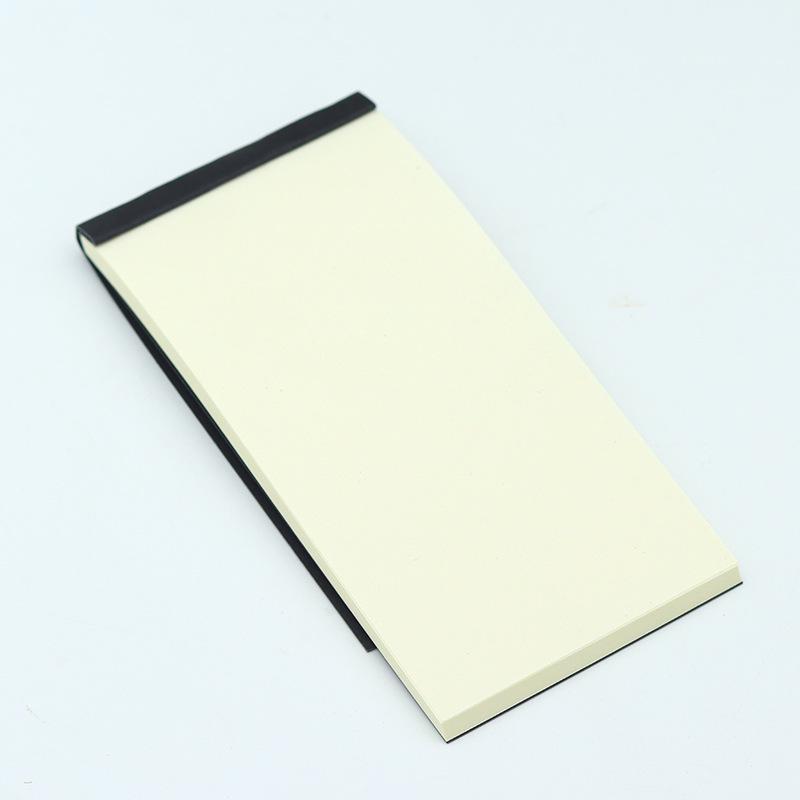 Portable Perfect Bound Tear-Off Memo Pad - Black Cardstock Pocket Notebook