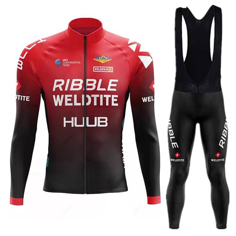 Winter Fleece Cycling Jersey Set Long Sleeve Thermal Bike Wear Men Women