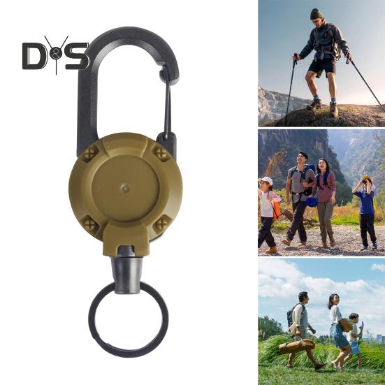 2Pcs Heavy Duty Retractable Keychain Badge Holder Multi Tool Carabiner Clip Keys Badges Tactical ID Reel with Retractable Cord