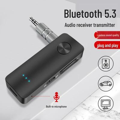 T66 AUX Bluetooth 5.0 Car Adapter: 2-in-1 Wireless Audio Receiver & Transmitter