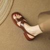 Fashion 2024 New Summer Sandals Women open Toe Low Heel Fashion Women Shoes Genuine Leather Simplicity Sandals for Women Flat Sandals