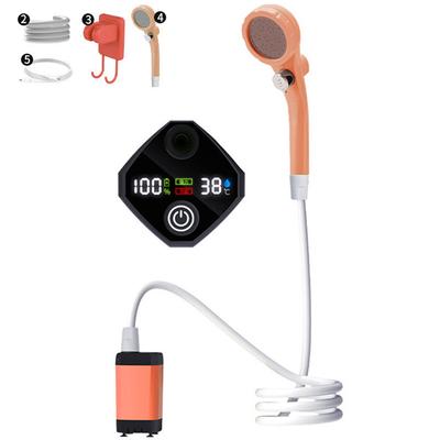 Outdoor Camping Shower Pump 6000mAh/7800mAh/9000mAh Portable Rechargeable Electric Shower Pump with Intelligent Digital Display